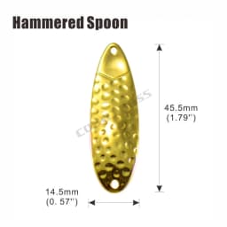 COUNTBASS 50pcs Brass Salmon Fishing Spoon Blanks 6g 7/32oz Hammered, Blank Fishing Lures for Bass Pike Trout