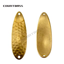 COUNTBASS 50pcs Brass Salmon Fishing Spoon Blanks 6g 7/32oz Hammered, Blank Fishing Lures for Bass Pike Trout