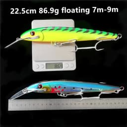 NOEBY 3pcs 13cm 32g 225mm 86g Floating 7-9m 185mm 60g 5-6m Metal Tongue Trolling Fishing Goods Minnow Lures Fishing Bait NBL9904