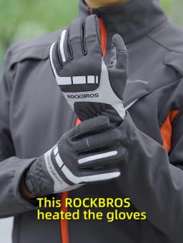 ROCKBROS Heated Winter Glove Cycling Gloves USB Electric Rechargeable Ski Gloves Touchscreen Motorcycle Riding Hiking Snow Glove