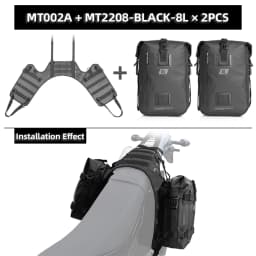 Rhinowalk Motorcycle Side Bag With Base Waterproof 6L/8L/10L/15L Motor Rear Seat Bag Rack Motocross Storage Backpack