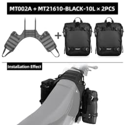 Rhinowalk Motorcycle Side Bag With Base Waterproof 6L/8L/10L/15L Motor Rear Seat Bag Rack Motocross Storage Backpack