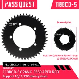 PASS QUEST 110BCD 5-Bolt Bicycle Chainring AERO Bicycle Sprocket for DA7950 UT6750 105 Tiagra4650 FSA 3D+ Gravel Folding Bike