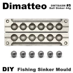 Dimatteo DIY Fishing Ball Sinker Mould DMTBASM/#5 Ball Sinker 44g 6 Cavities