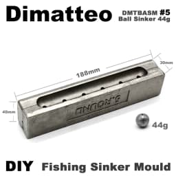 Dimatteo DIY Fishing Ball Sinker Mould DMTBASM/#5 Ball Sinker 44g 6 Cavities