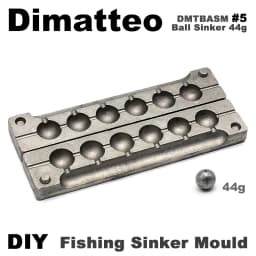 Dimatteo DIY Fishing Ball Sinker Mould DMTBASM/#5 Ball Sinker 44g 6 Cavities
