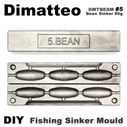 Dimatteo DIY Fishing Bean Sinker Mould DMTBESM/#5 Bean Sinker 80g 3 Cavities