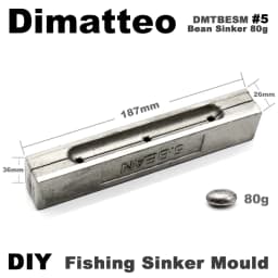 Dimatteo DIY Fishing Bean Sinker Mould DMTBESM/#5 Bean Sinker 80g 3 Cavities