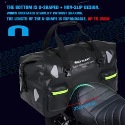 Motorcycle Waterproof Tail Bag 70L Travel Outdoor Dry Luggage Roll Pack Bag Motorbike Luggage Backpack Motorcycle Seat Bag