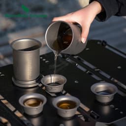 Boundless Voyage Titanium Tea Set Double-Walled Tea Maker Lightweight Teapot with Filter Outdoor Camping Tea Cup Mug