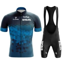 2024 Jersey Set Strava Summer Short Sleeve Breathable Men's Mountain Bike Jersey Set Sweat-Wicking Quick-Drying Jersey