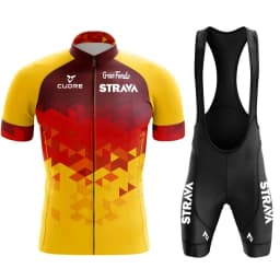 2024 Jersey Set Strava Summer Short Sleeve Breathable Men's Mountain Bike Jersey Set Sweat-Wicking Quick-Drying Jersey