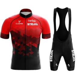 2024 Jersey Set Strava Summer Short Sleeve Breathable Men's Mountain Bike Jersey Set Sweat-Wicking Quick-Drying Jersey
