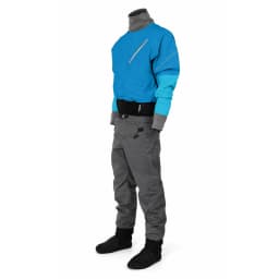 LKVER Kayak Dry Suit for Men 3-layer Waterproof Breathable Fabric With Latex Gasket on Neck and Wrist White Water River Pending