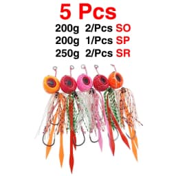Snapper Jig Slider Bait 40g 60g 100g 150g 200g 250g Glow Jig Bait Rubber Skirt Auxiliary Double Hook Fishing Accessories