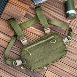 Outdoor Multifunctional Tactical Accessory Vest Bag Military Fan Hiking Chest Bag Fashion Casual Shoulder Packpack Mobile Wallet