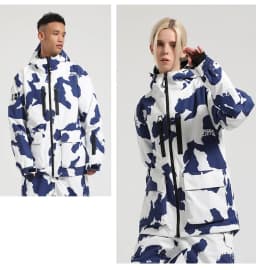 Gsou Snow Ski Jacket for Men And Women Waterproof Windproof Professional Single Board Double Board Loose Warm Design