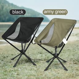 360 Degree Swivel Portable Chair Camping Small Compact Collapsible Folding Chair 5-Second Fast Open