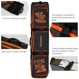 XCMAN Roller Snowboard Bag With Wheels 63-75Inch Adjustable Length Padded Bag for Air Travel Snowboard Boots