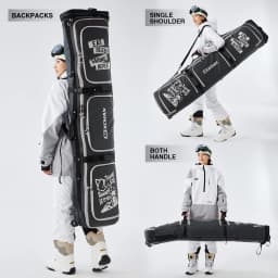 XCMAN Roller Snowboard Bag With Wheels 63-75Inch Adjustable Length Padded Bag for Air Travel Snowboard Boots