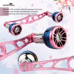HEIGHTEN Baitcaster Dual Handle 115mm Axle Distance with 24.5mm Gradient Knob Lure Fishing Modification Accessories