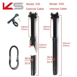 KS E20/E20-i 27.2 Sestpost Travel 100 125mm Remote Control Dropper KS Saddle Post 30.9/31.6mm Bike Saddle Post Travel 125mm