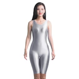 Japanese Sexy Body Suits Tights Open Crotch Shiny Glossy One piece Sports Pants Women's Siamese Yoga Set Plus Size Bathing Suits