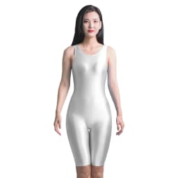 Japanese Sexy Body Suits Tights Open Crotch Shiny Glossy One piece Sports Pants Women's Siamese Yoga Set Plus Size Bathing Suits