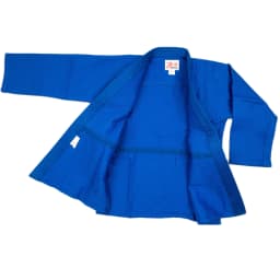 Professional Made Martial Arts Uniform - Single Weave Blue White Kimono - Perfect For Competition Or Training With Belt