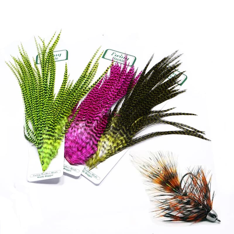 New Ewing Feather Rooster Saddle Woolly Bugger Feather Pack 5 Optional Colors Streamer Fly Pattern Special Fly Tying Feathers