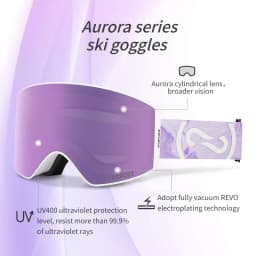 COPOZZ Magnetic Ski Goggles UV400 Protection Anti-Fog Ski Glasses Men Women Quick-Change Lens Snowboard Goggles with Two Options
