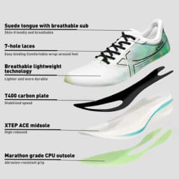 Xtep 260X Running Shoes For Men  Spring Non-Slip Men's Sports Shoes Rebound Cushion Breathable Ourdoor Sneakers 976119110053