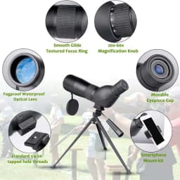 20-60X60 Powerful Monocular Zoom Telescope Bak4 Prism Waterproof Anti-Fog Camping Bird Watching Landscape potting Scope for Phon