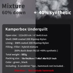 Kamperbox Hammock Quilt Down Quilt Underquilt Sleeping Bag Down Hammock Underquilt Down Camping Quilt Sleeping Bag Tourism Down
