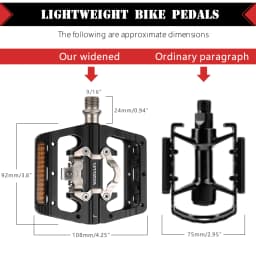 Mountain Bike Clipless Pedals All-Aluminum MTB Clip-On Pedals Luminous Reflectors Lockable Pedals Suitable SHIMANO SPD System