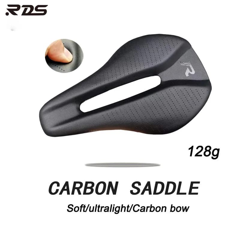 New 128g Carbon Fiber Road Mtb Saddle Use 3k T800 Carbon Material Pads Super Light Leather Cushions Ride Bicycles Seat