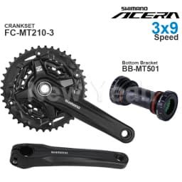 SHIMANO ACERA M3000 3x9 Speed Groupset with FC-MT210-3 CRANKSET and DEORE T6000 BB-MT500 MT501 Bottom Bracket Original Part