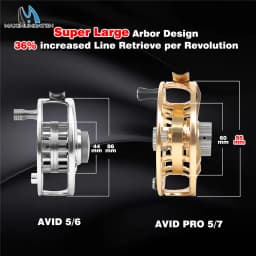 Maximumcatch AVID PRO 3-11wt Super Large Arbor Fly Fishing Reel CNC Machined 6061T6 Aluminum Light Weight Fly Reel