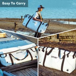 Goture Insulated Fishing Cooler Bag Expended Bottom Waterproof Marine Freezer Bag Portable Fish Transport Bag for Boat Fishing