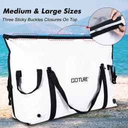 Goture Insulated Fishing Cooler Bag Expended Bottom Waterproof Marine Freezer Bag Portable Fish Transport Bag for Boat Fishing