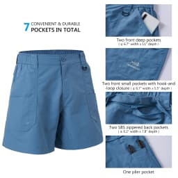 Bassdash Men's 6" Fishing Shorts UPF 50+ Water Resistant Quick Dry Hiking Cargo Shorts with Multi Pocket FS25M