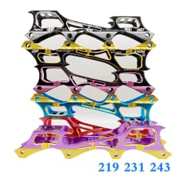 Inline skate frame rockered 219mm 231mm 243mm rocker frame with axles two pcs/lot