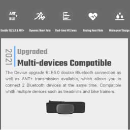 FITCENT 5.3Khz Heart Rate Monitor Chest Strap Bluetooth ANT+ HR Sensor for Peloton Garmin Watch Polar Wahoo Fitness DDP Yoga