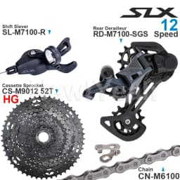 SHIMANO SLX M7100 1x12 Speed Groupset with Shifter Rear Derailleur CN-M6100 Chain Original and Cassette Sprocket 11-50T/52T