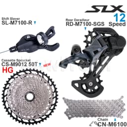 SHIMANO SLX M7100 1x12 Speed Groupset with Shifter Rear Derailleur CN-M6100 Chain Original and Cassette Sprocket 11-50T/52T