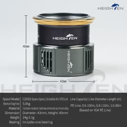 HEIGHTEN C2000S Spare Spool For 18/19 STELLA / 20 TWIN POWER / 19 VANQUISH / 20 VANFORD 1000-2500 Series Lure Fishing
