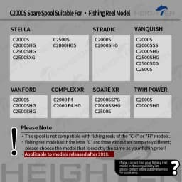 HEIGHTEN C2000S Spare Spool For 18/19 STELLA / 20 TWIN POWER / 19 VANQUISH / 20 VANFORD 1000-2500 Series Lure Fishing