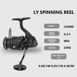 Mavllos LY Bass Spinning Fishing Reel 6.2:1 Ratio 11kg Max Drag 2000-5000 Size Lightweight Saltwater Trout Fishing Reel