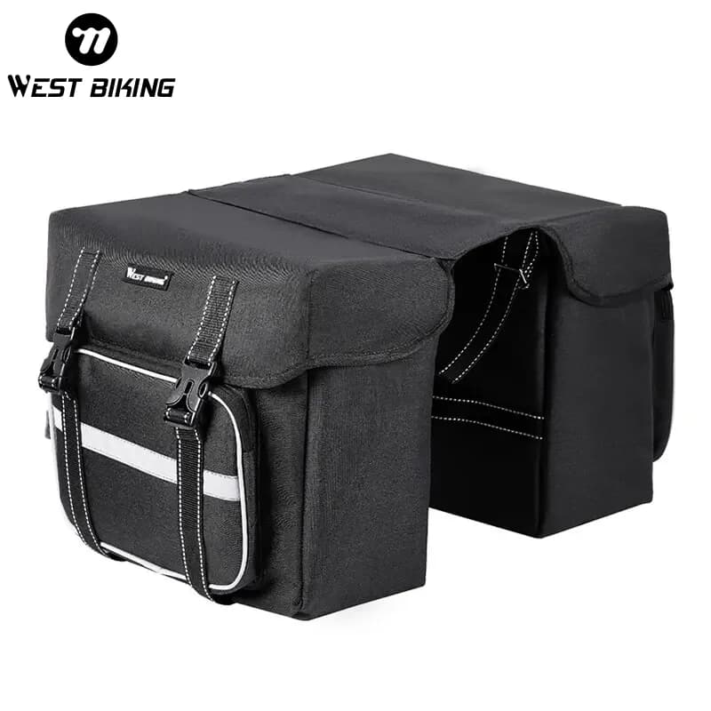 WEST BIKING Bicycle Rear Seat Bag 25L Large Capacity Outdoor Luggage Carrier Bags Cycling MTB Road Bike Trunk Double Pannier Bag