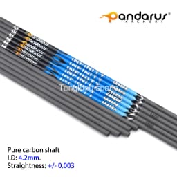 12Pcs I.D 4.2mm Archery Carbon Shaft 30in Straightness 0.003 Spine 300/350/400/500/600/700/800/900/1000/1100